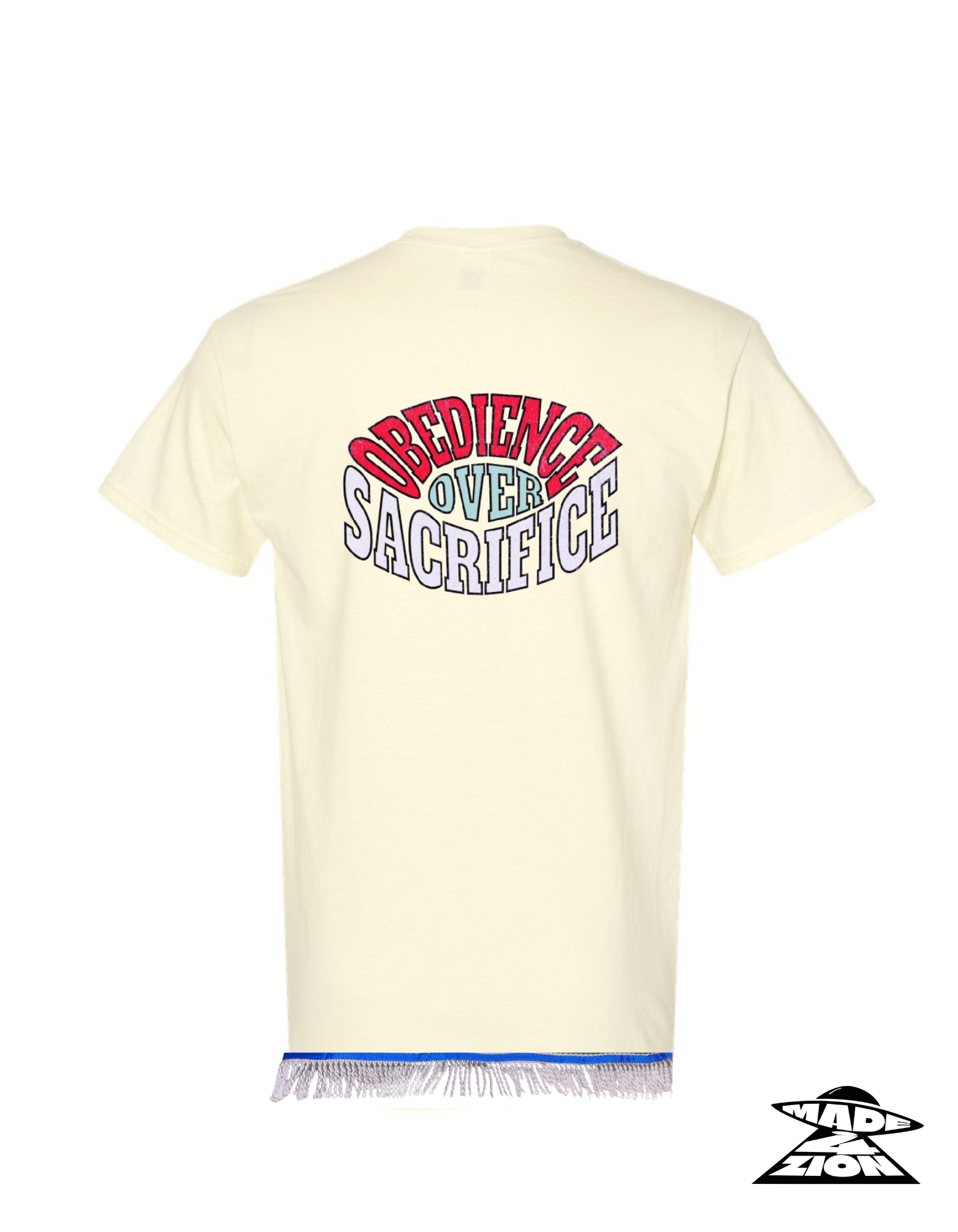OBEDIENCE OVER SACRIFICE - OFF WHITE T-SHIRT