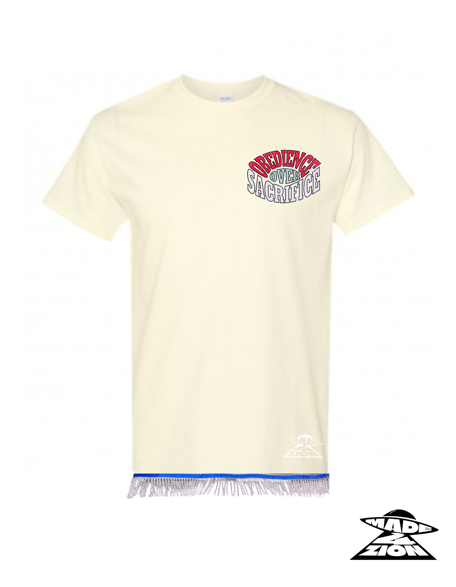 OBEDIENCE OVER SACRIFICE - OFF WHITE T-SHIRT