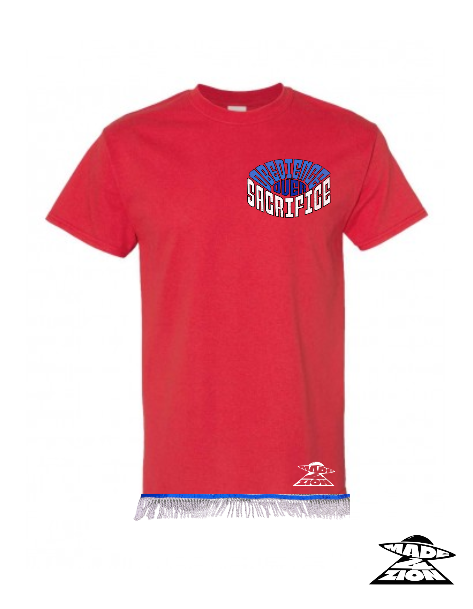 OBEDIENCE OVER SACRIFICE - RED T-SHIRT